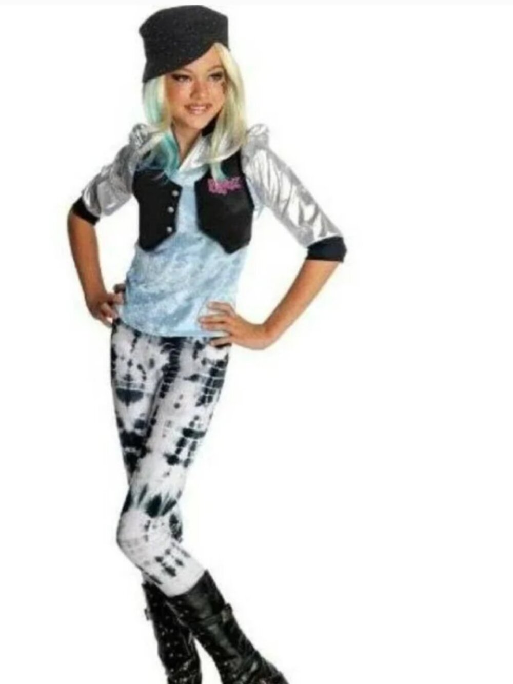 Bratz Doll Cloe Halloween Costume 4/6 Shirt Jacket, Leggings, Hat 3 Pc Girls